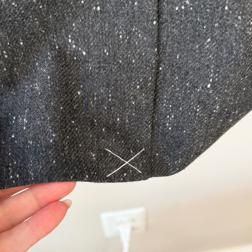 Nordstrom Textured Boyfriend Blazer Size Large Grey Charcoal Speckle Tweed - Picture 8 of 10